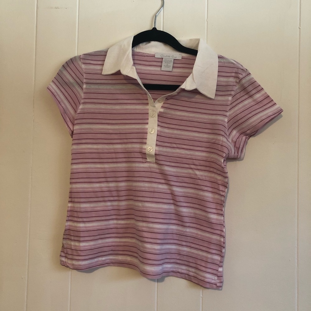 Charlotte Russe Striped collar tee